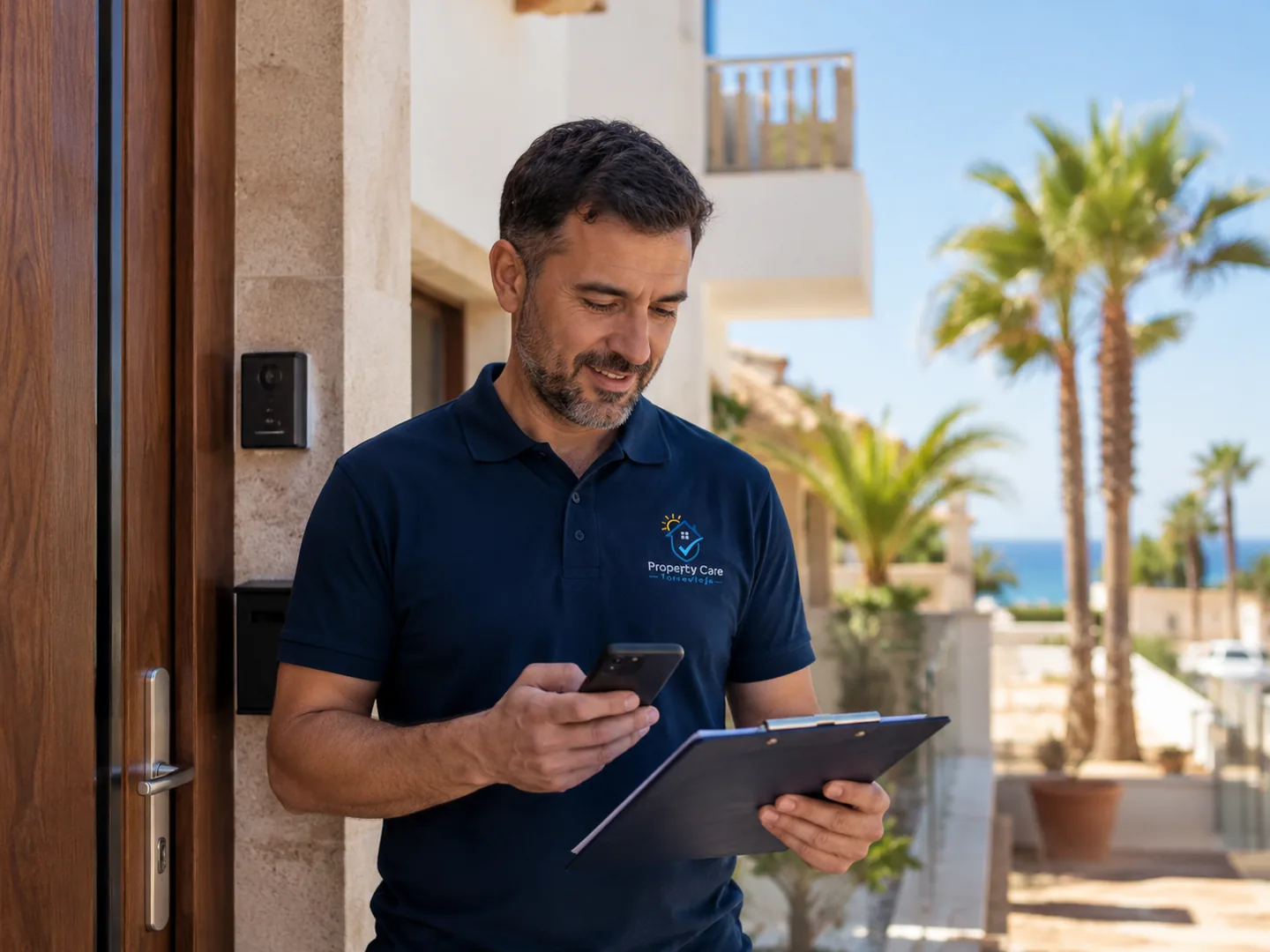 Property care professional checking a home in Torrevieja